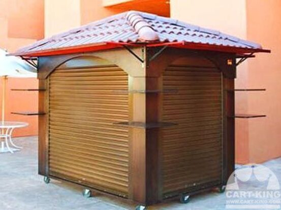 Retail Display Cart with Closed Shutters