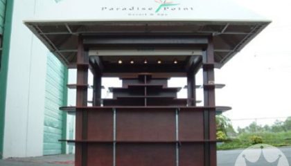 Paradise Point Retail Display Cart with Wheels and Storage