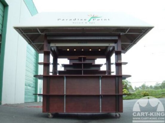 Paradise Point Retail Display Cart with Wheels and Storage