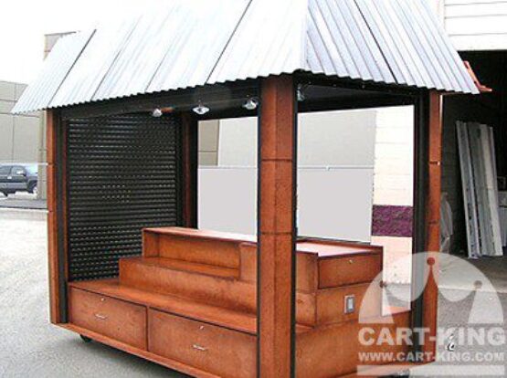 outdoor kiosk with closing shutters
