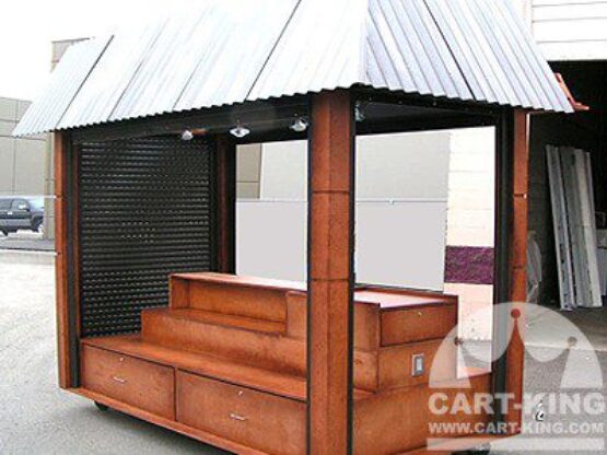 outdoor kiosk with closing shutters