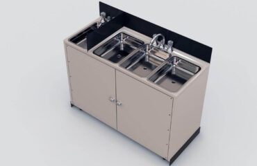 An example of a self-contained portable sink that meets USA food regulations - Cart-King