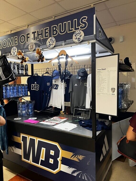 A customer-submitted photo of their mobile retail display purchased from Cart-King