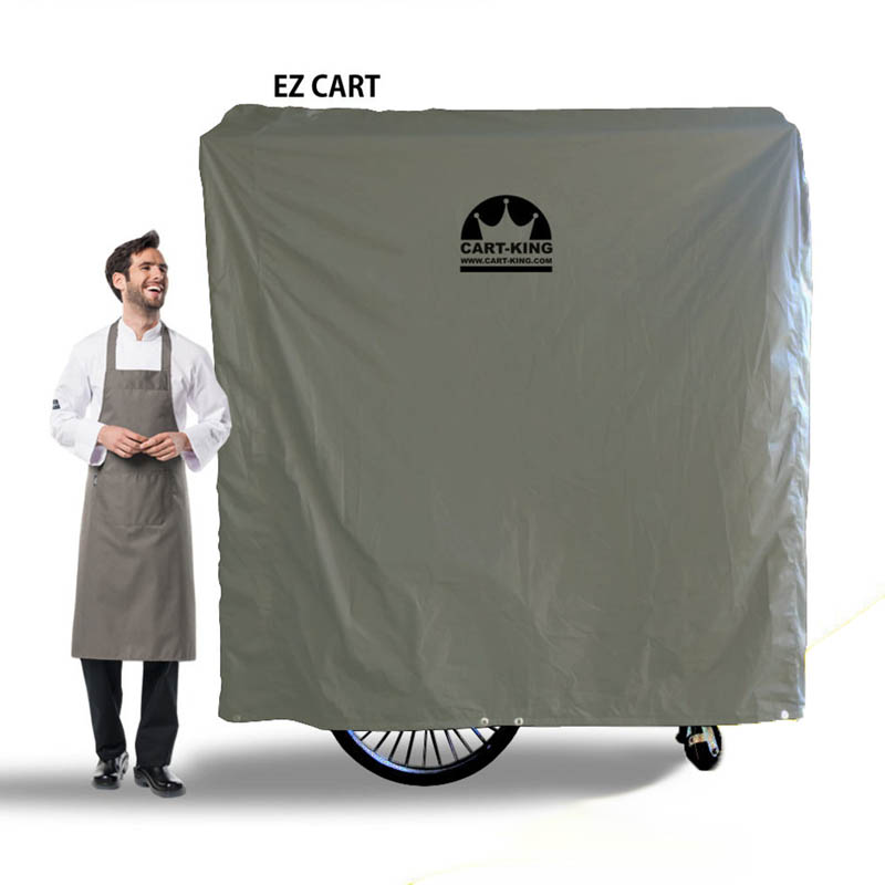 A secure, canvas zip-down cover with lock for our carts