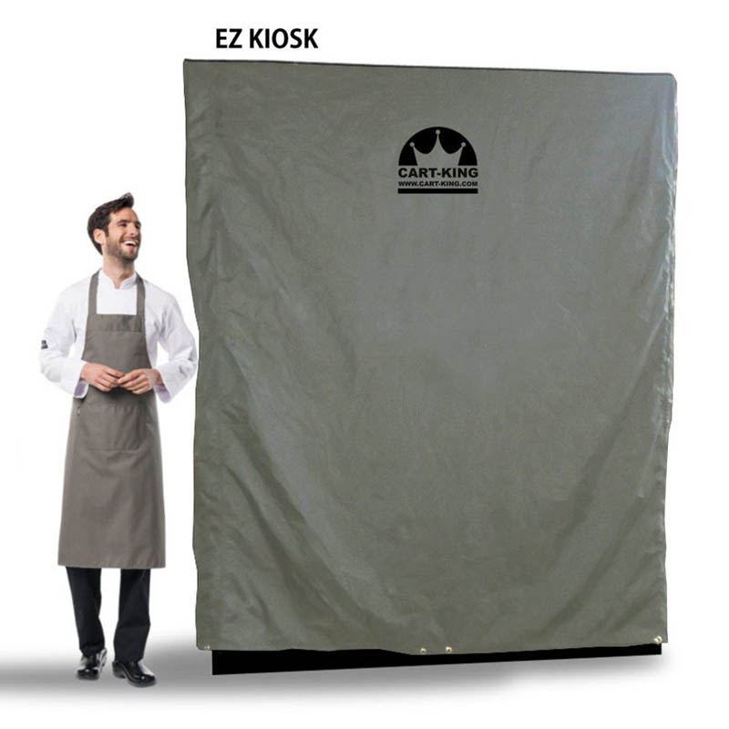 A secure, canvas zip-down cover with lock for our kiosks