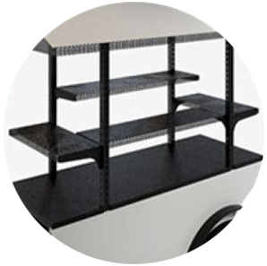 Fully adjustable display shelving