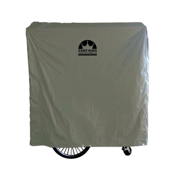 A secure, canvas zip-down security and weather protection cover with lock for our carts