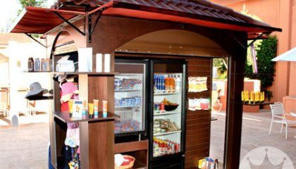 food concession cart with terracata Roof
