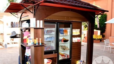 food concession cart with terracata Roof