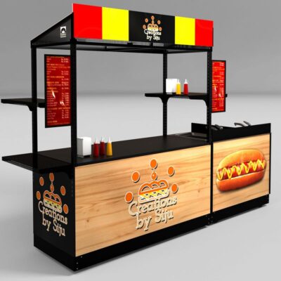 Creations by Siju using a food and beverage bar as a hotdog cart
