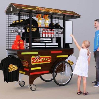 A fun retail push cart for a restaurant's branded apparel - Cart-King