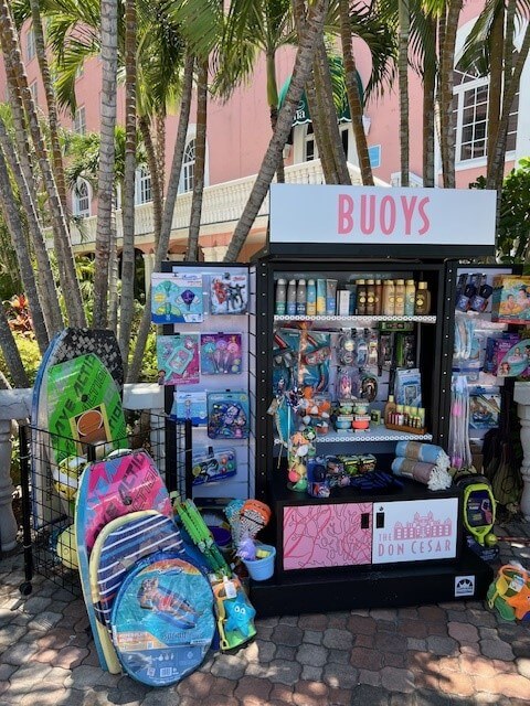 Our retail display poolside at the Don Cesar