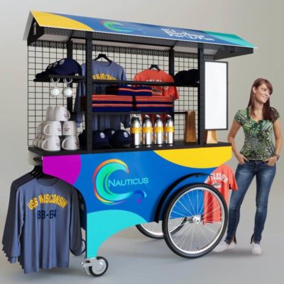 A beautifully branded retail push cart for a museum - Cart-King