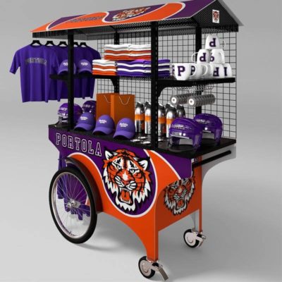 A school-themed retail push cart to sell team spirit merchandise - Cart-King