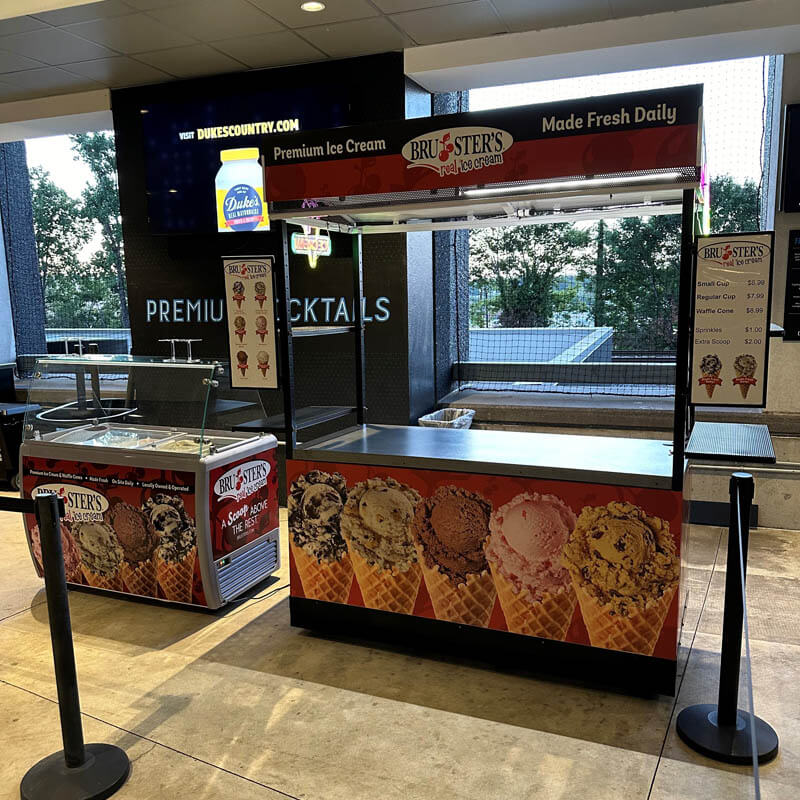 A branded cart for vending frozen treats