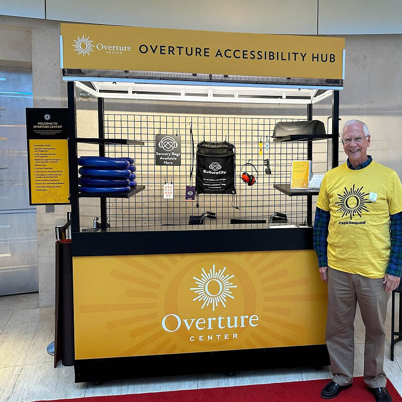 A customer's information kiosk with yellow motif